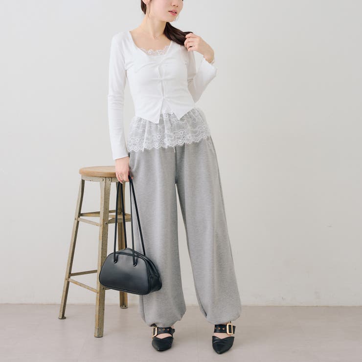 キラリロゴダンボールスウェットパンツ | RMAF　NICE CLAUP / OLIVE des OLIVE | 詳細画像6 