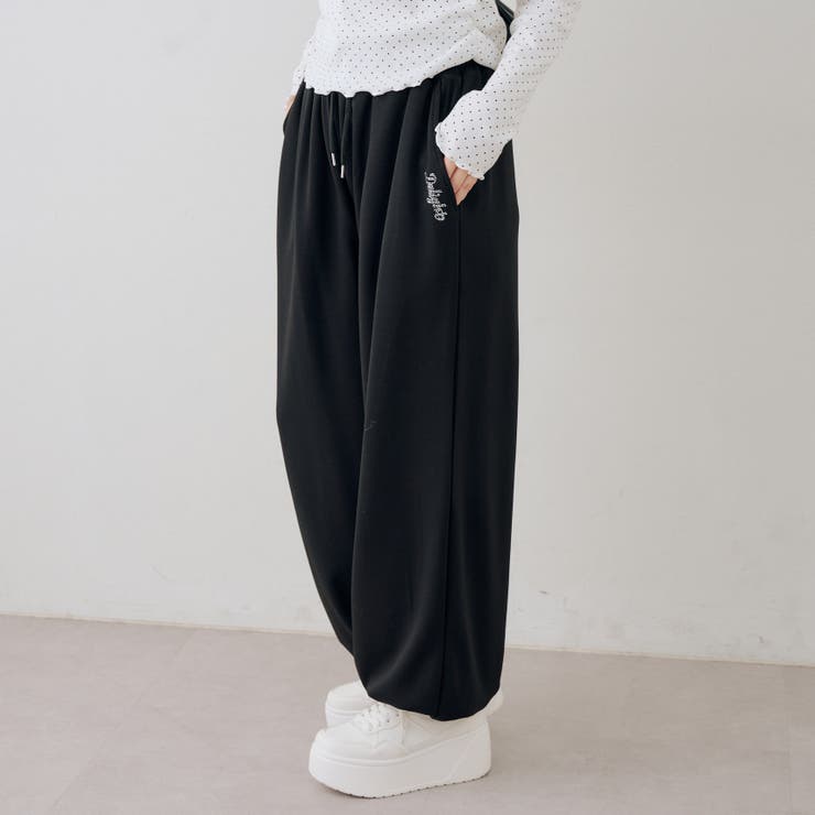 ブラック | キラリロゴダンボールスウェットパンツ | RMAF　NICE CLAUP / OLIVE des OLIVE