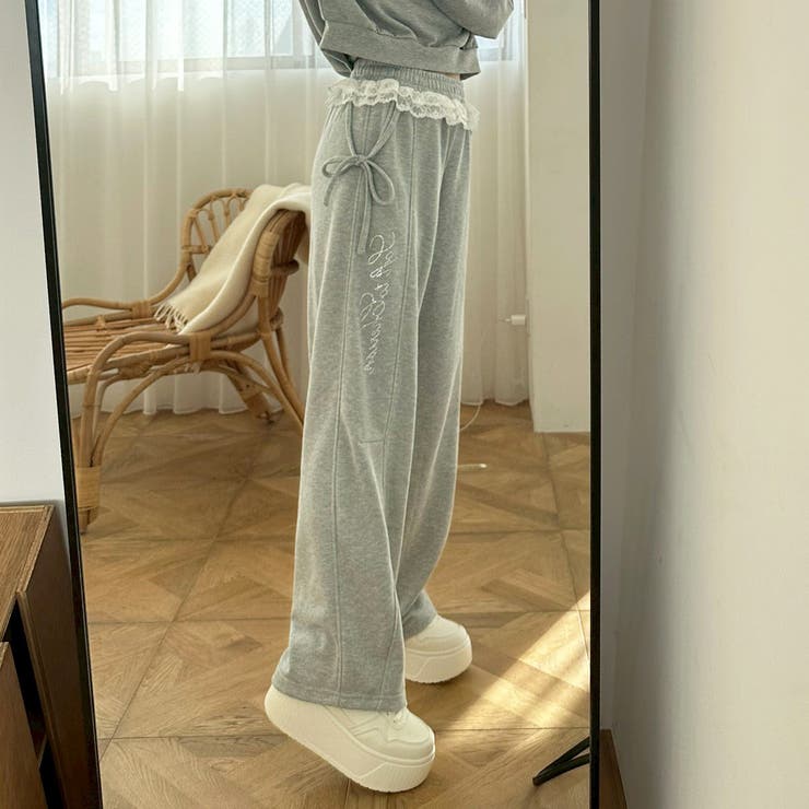 【セットアップ対応】ラメ裏毛スウェットパンツ | RMAF　NICE CLAUP / OLIVE des OLIVE | 詳細画像1 