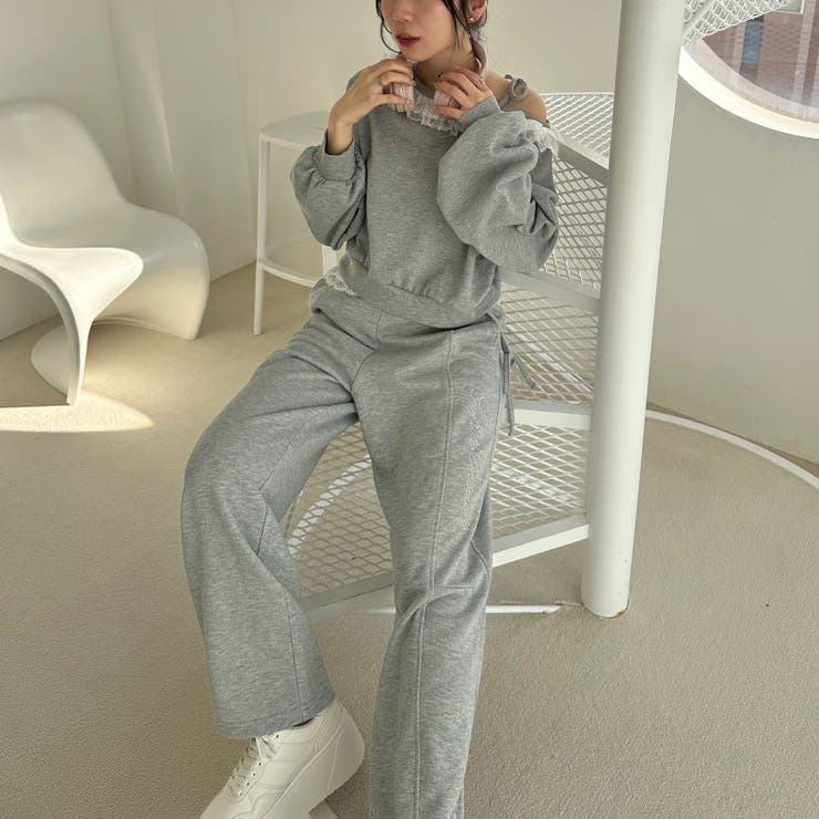 【セットアップ対応】ラメ裏毛スウェットパンツ | RMAF　NICE CLAUP / OLIVE des OLIVE | 詳細画像4 