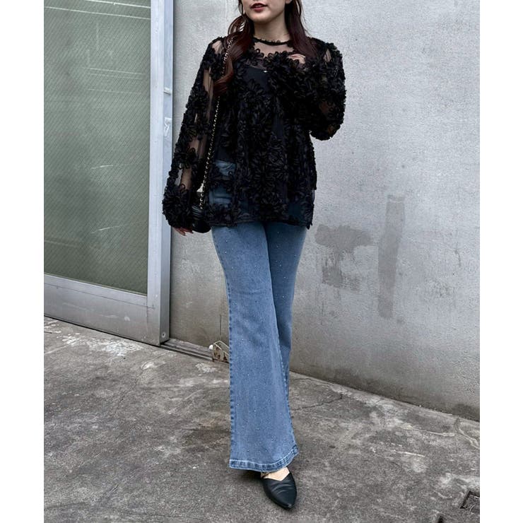 【S/M展開】キラキラセミフレアデニム | RMAF　NICE CLAUP / OLIVE des OLIVE | 詳細画像10 