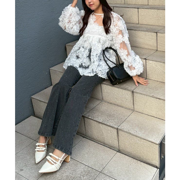 【S/M展開】キラキラセミフレアデニム | RMAF　NICE CLAUP / OLIVE des OLIVE | 詳細画像18 