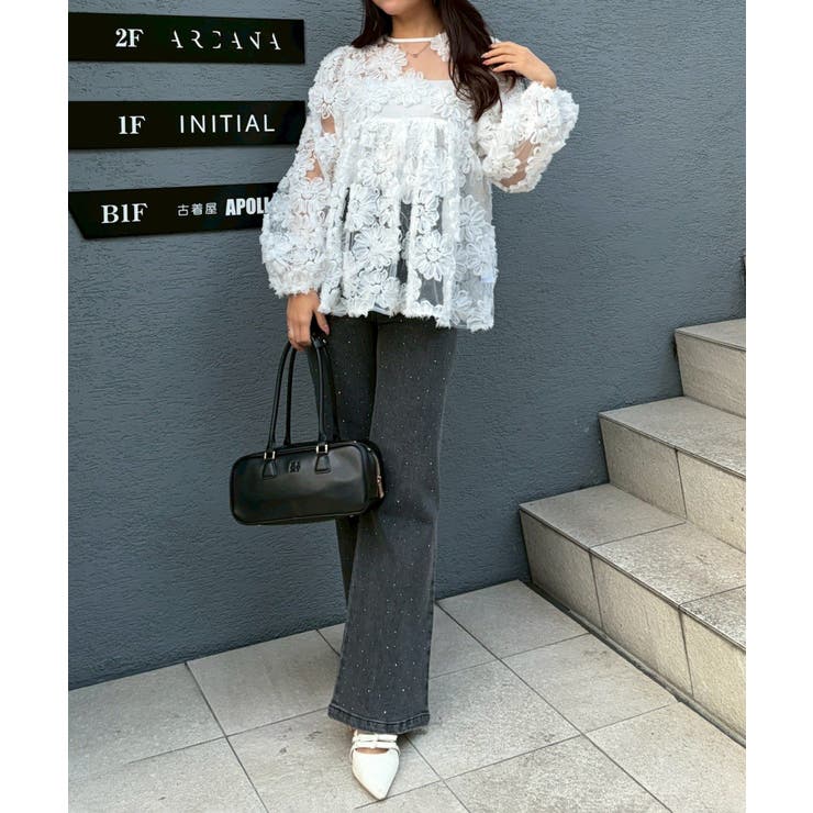 【S/M展開】キラキラセミフレアデニム | RMAF　NICE CLAUP / OLIVE des OLIVE | 詳細画像20 