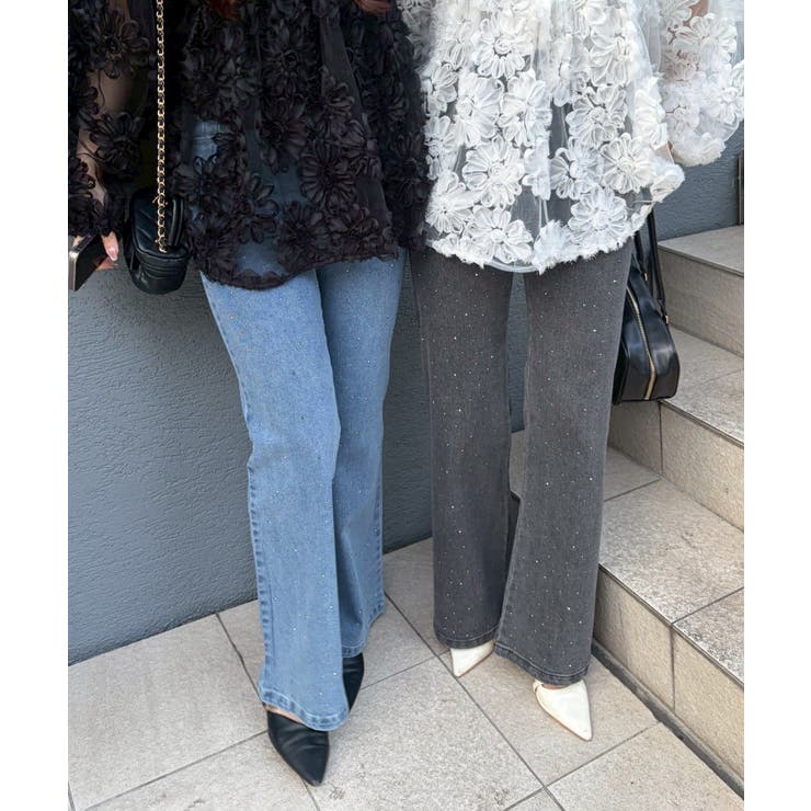 【S/M展開】キラキラセミフレアデニム | RMAF　NICE CLAUP / OLIVE des OLIVE | 詳細画像2 