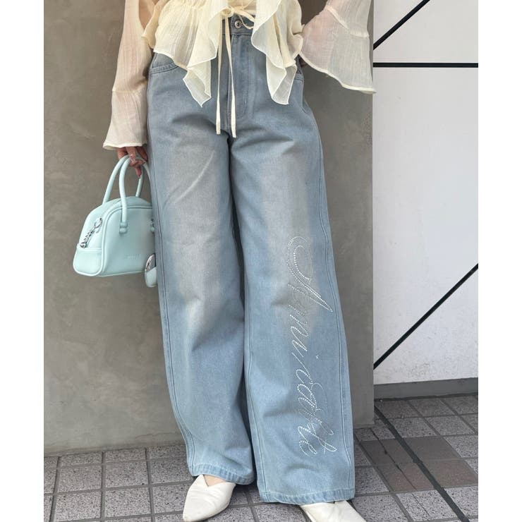 【S/M展開】キラキラロゴバギーデニム | RMAF　NICE CLAUP / OLIVE des OLIVE | 詳細画像8 