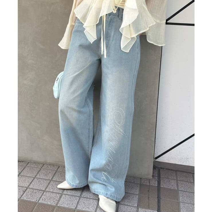 【S/M展開】キラキラロゴバギーデニム | RMAF　NICE CLAUP / OLIVE des OLIVE | 詳細画像9 