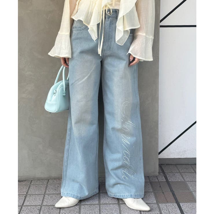 ブリーチ | 【S/M展開】キラキラロゴバギーデニム | RMAF　NICE CLAUP / OLIVE des OLIVE