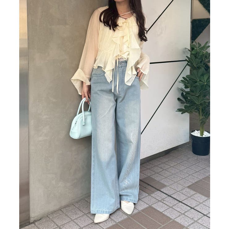 【S/M展開】キラキラロゴバギーデニム | RMAF　NICE CLAUP / OLIVE des OLIVE | 詳細画像17 