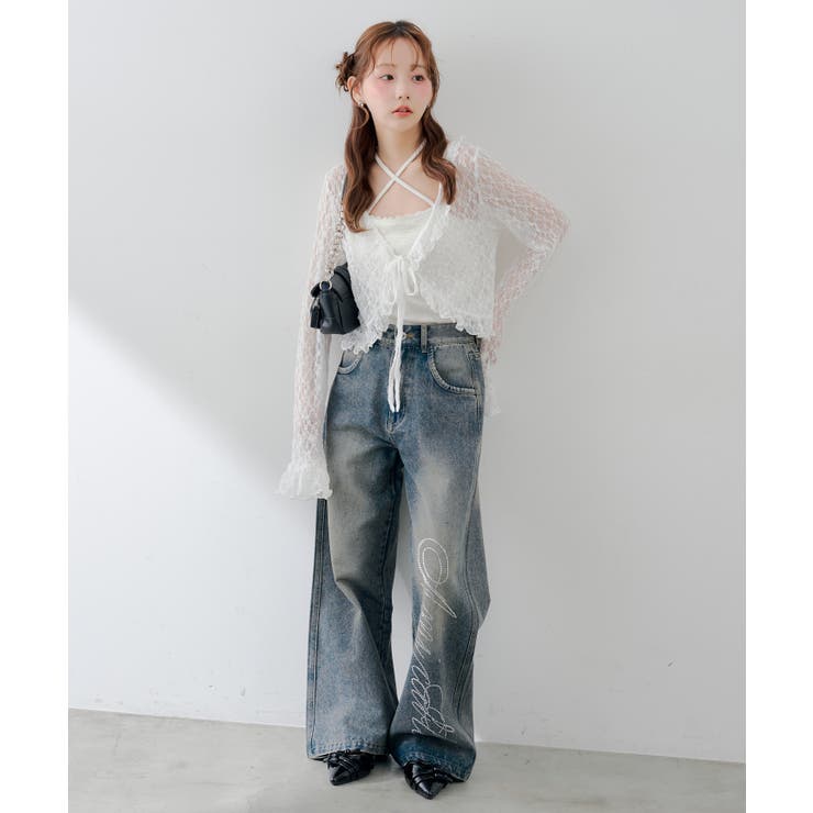 【S/M展開】キラキラロゴバギーデニム | RMAF　NICE CLAUP / OLIVE des OLIVE | 詳細画像19 