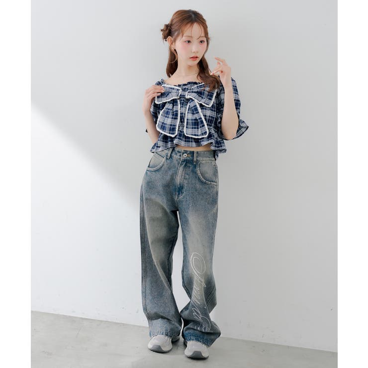 【S/M展開】キラキラロゴバギーデニム | RMAF　NICE CLAUP / OLIVE des OLIVE | 詳細画像22 