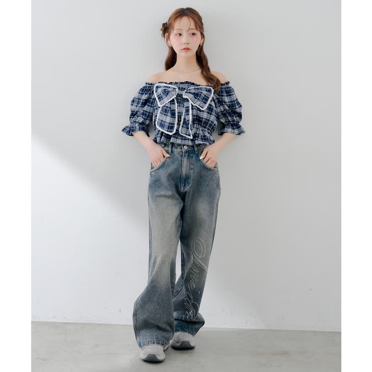 【S/M展開】キラキラロゴバギーデニム | RMAF　NICE CLAUP / OLIVE des OLIVE | 詳細画像23 