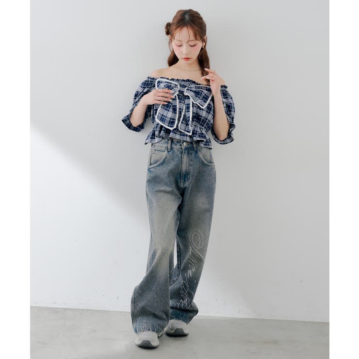 【S/M展開】キラキラロゴバギーデニム | RMAF　NICE CLAUP / OLIVE des OLIVE | 詳細画像21 