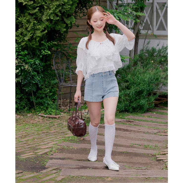 後リボンデニムショートパンツ | RMAF　NICE CLAUP / OLIVE des OLIVE | 詳細画像21 