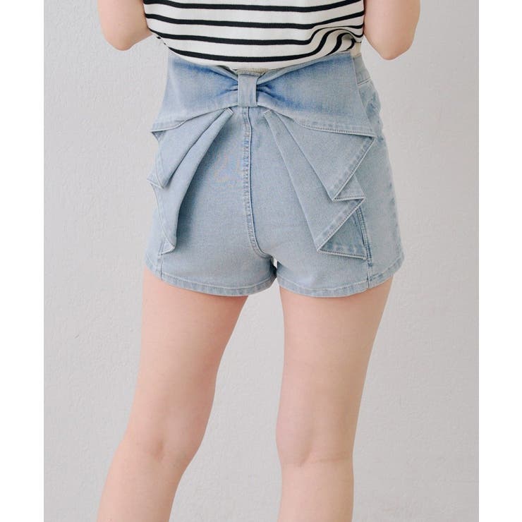 後リボンデニムショートパンツ[品番：OLOW0017807]｜RMAF NICE CLAUP