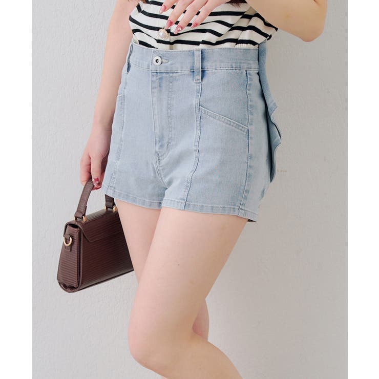 後リボンデニムショートパンツ | RMAF　NICE CLAUP / OLIVE des OLIVE | 詳細画像4 