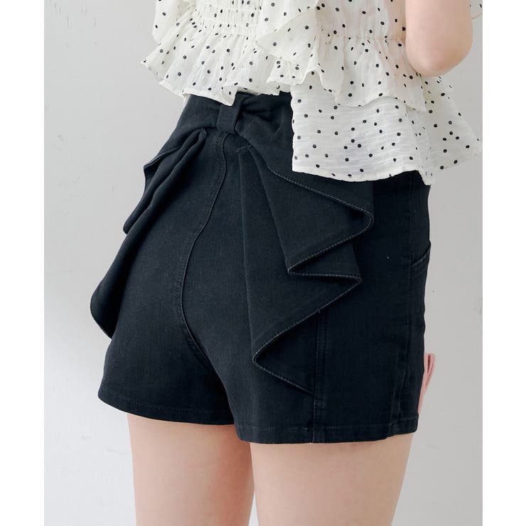 後リボンデニムショートパンツ[品番：OLOW0017807]｜RMAF NICE CLAUP