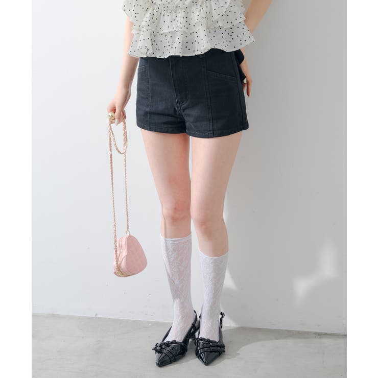 後リボンデニムショートパンツ | RMAF　NICE CLAUP / OLIVE des OLIVE | 詳細画像9 