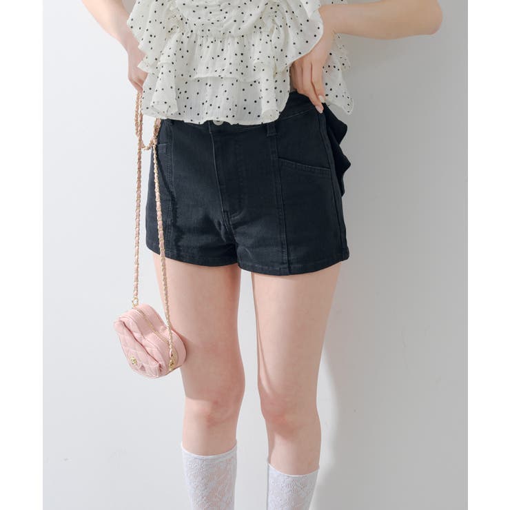後リボンデニムショートパンツ | RMAF　NICE CLAUP / OLIVE des OLIVE | 詳細画像8 