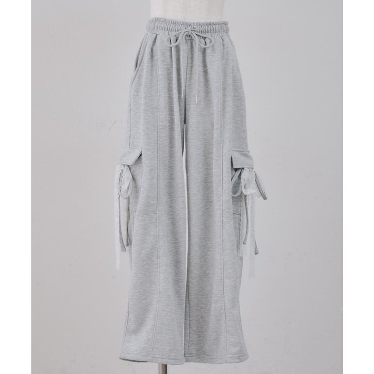 トップグレー | スウェットリボンカーゴパンツ | RMAF　NICE CLAUP / OLIVE des OLIVE