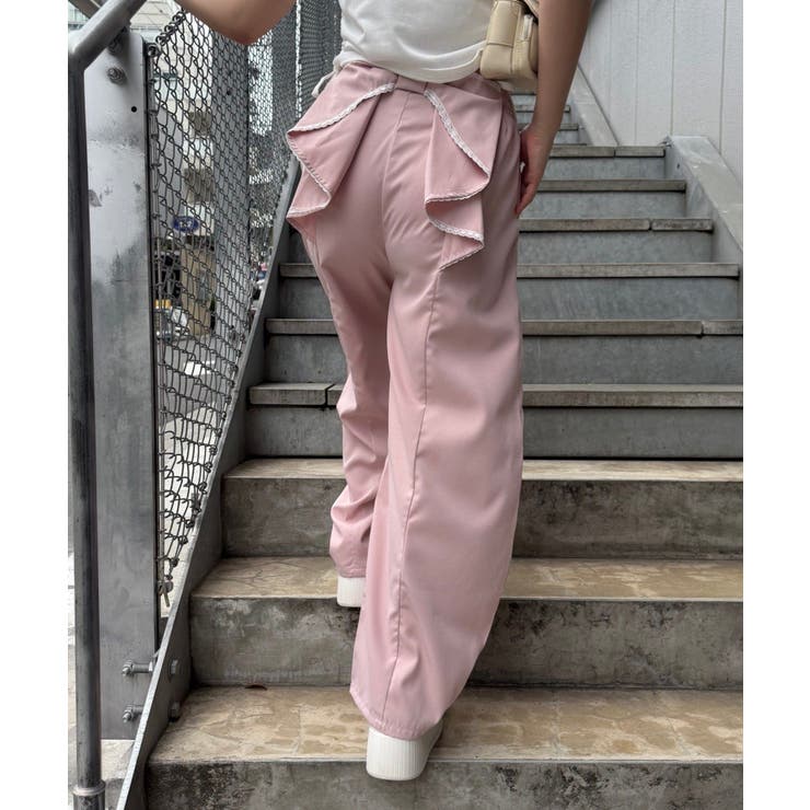 後ろ姿も可愛い、バックリボンカーブパンツ | RMAF　NICE CLAUP / OLIVE des OLIVE | 詳細画像1 