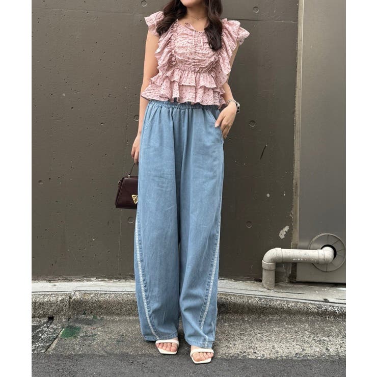 後ろ姿も可愛い、バックリボンカーブパンツ | RMAF　NICE CLAUP / OLIVE des OLIVE | 詳細画像14 