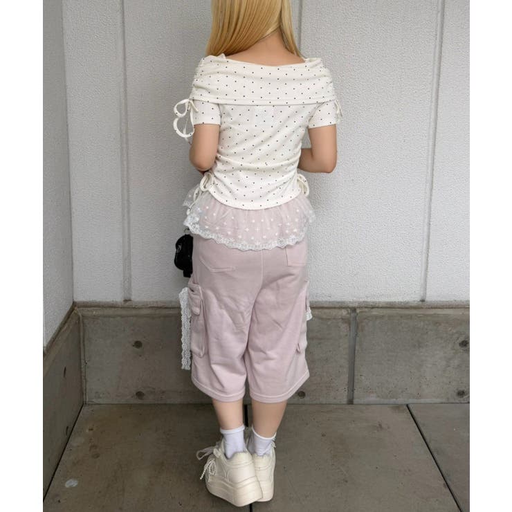 リボンカーゴハーフ裏毛パンツ | RMAF　NICE CLAUP / OLIVE des OLIVE | 詳細画像10 