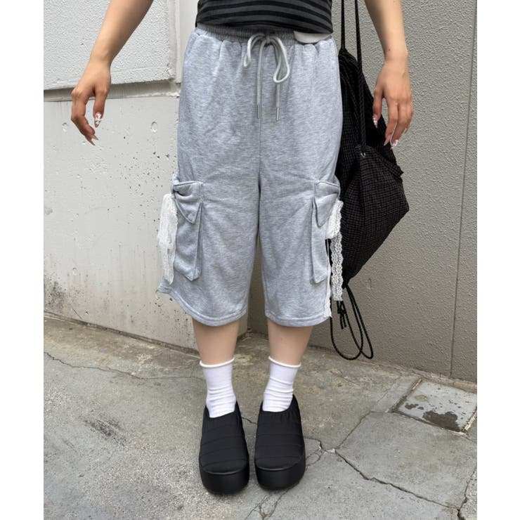 リボンカーゴハーフ裏毛パンツ | RMAF　NICE CLAUP / OLIVE des OLIVE | 詳細画像12 