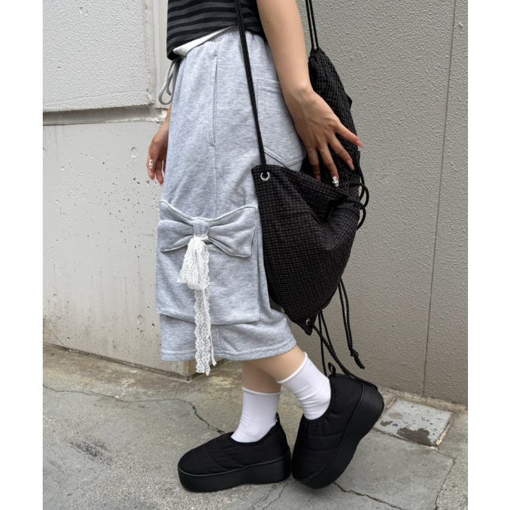 リボンカーゴハーフ裏毛パンツ | RMAF　NICE CLAUP / OLIVE des OLIVE | 詳細画像13 