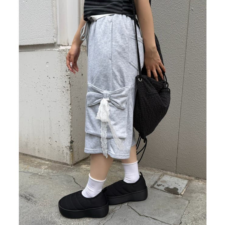 リボンカーゴハーフ裏毛パンツ | RMAF　NICE CLAUP / OLIVE des OLIVE | 詳細画像14 