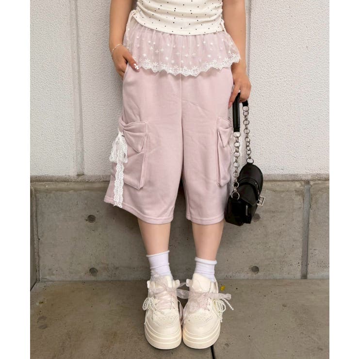 リボンカーゴハーフ裏毛パンツ | RMAF　NICE CLAUP / OLIVE des OLIVE | 詳細画像2 