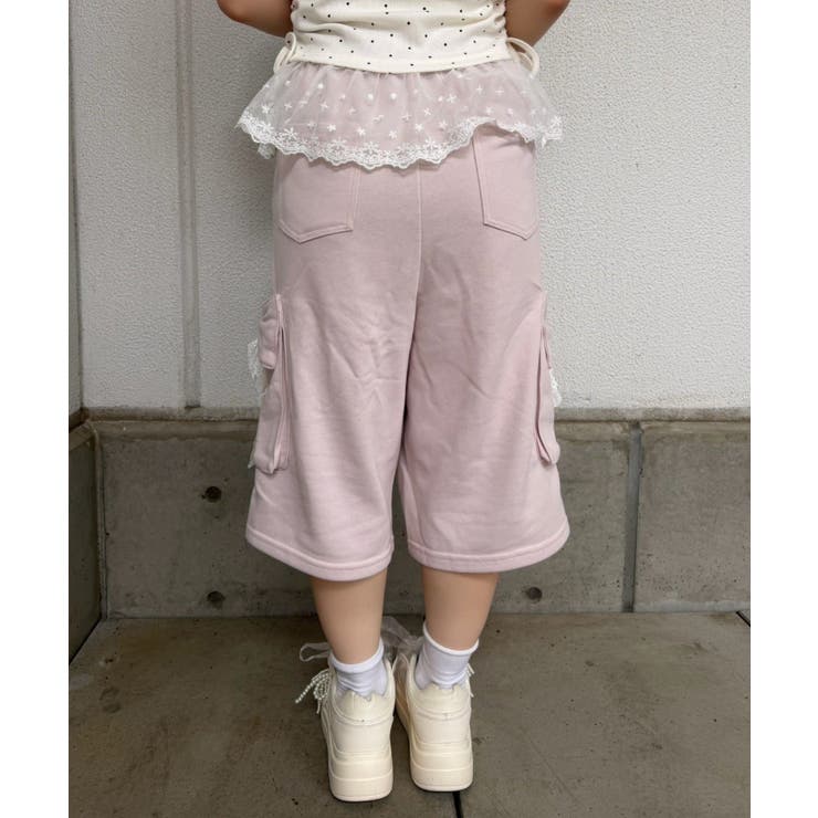リボンカーゴハーフ裏毛パンツ | RMAF　NICE CLAUP / OLIVE des OLIVE | 詳細画像4 