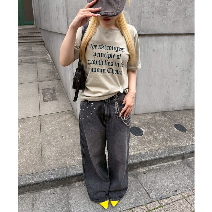【S/Mサイズ展開】ハトメ&チェーン付バギーパンツ | RMAF　NICE CLAUP / OLIVE des OLIVE | 詳細画像9 