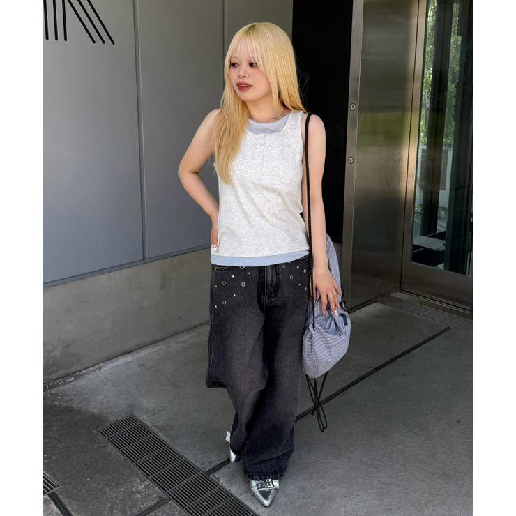 【S/Mサイズ展開】ハトメ&チェーン付バギーパンツ | RMAF　NICE CLAUP / OLIVE des OLIVE | 詳細画像12 