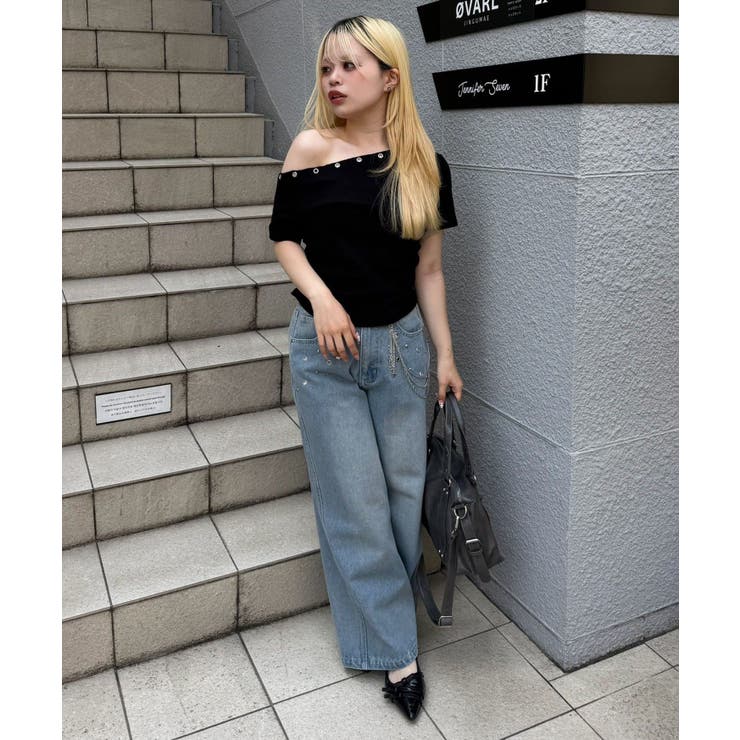 【S/Mサイズ展開】ハトメ&チェーン付バギーパンツ | RMAF　NICE CLAUP / OLIVE des OLIVE | 詳細画像16 