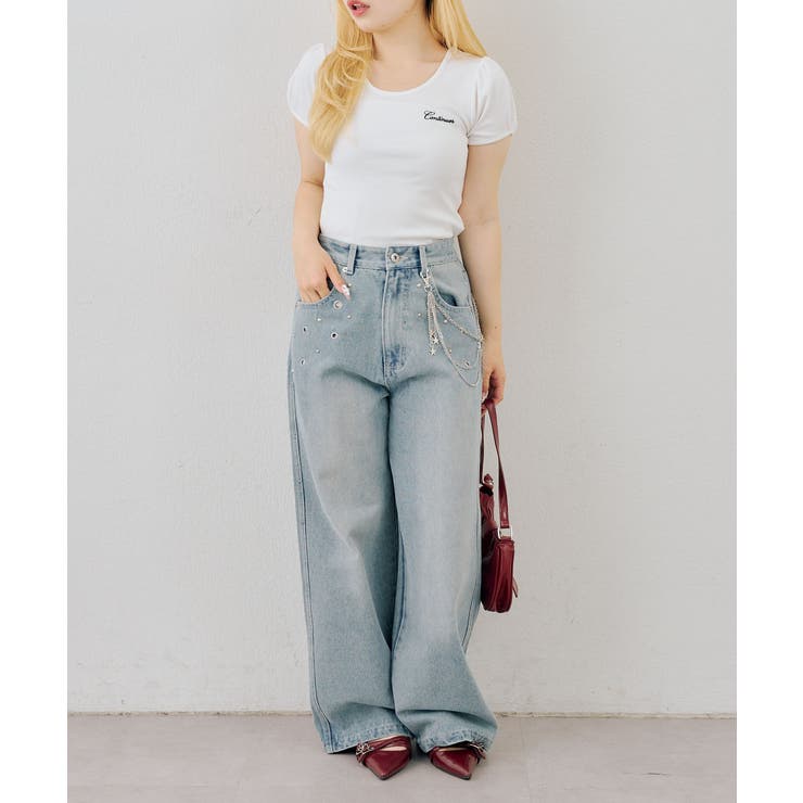 【S/Mサイズ展開】ハトメ&チェーン付バギーパンツ | RMAF　NICE CLAUP / OLIVE des OLIVE | 詳細画像26 