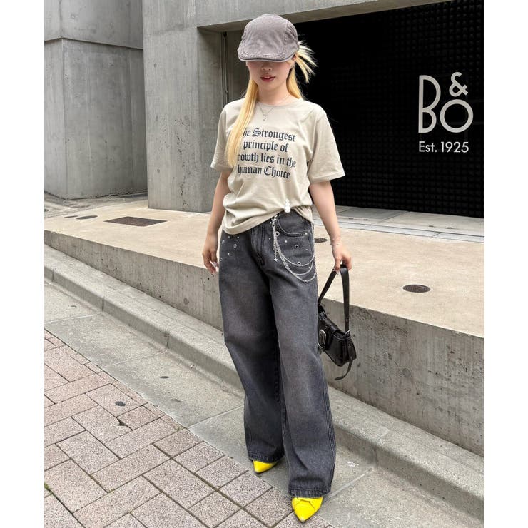 【S/Mサイズ展開】ハトメ&チェーン付バギーパンツ | RMAF　NICE CLAUP / OLIVE des OLIVE | 詳細画像2 