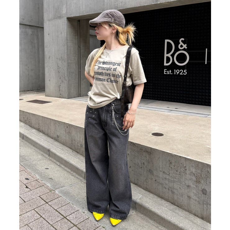 【S/Mサイズ展開】ハトメ&チェーン付バギーパンツ | RMAF　NICE CLAUP / OLIVE des OLIVE | 詳細画像3 