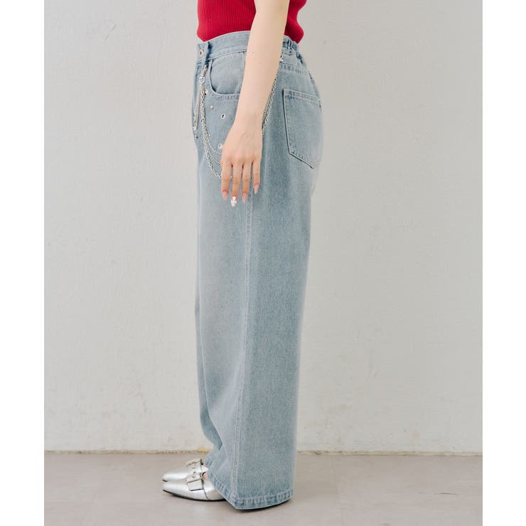 【S/Mサイズ展開】ハトメ&チェーン付バギーパンツ | RMAF　NICE CLAUP / OLIVE des OLIVE | 詳細画像30 