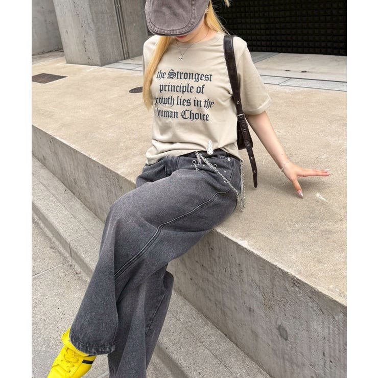 【S/Mサイズ展開】ハトメ&チェーン付バギーパンツ | RMAF　NICE CLAUP / OLIVE des OLIVE | 詳細画像6 