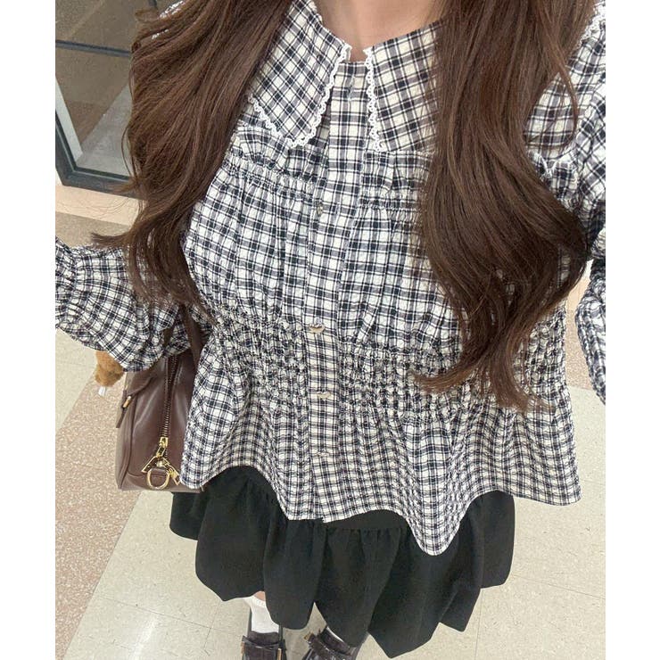 柄2 | シャーリングペプラムブラウス | RMAF　NICE CLAUP / OLIVE des OLIVE