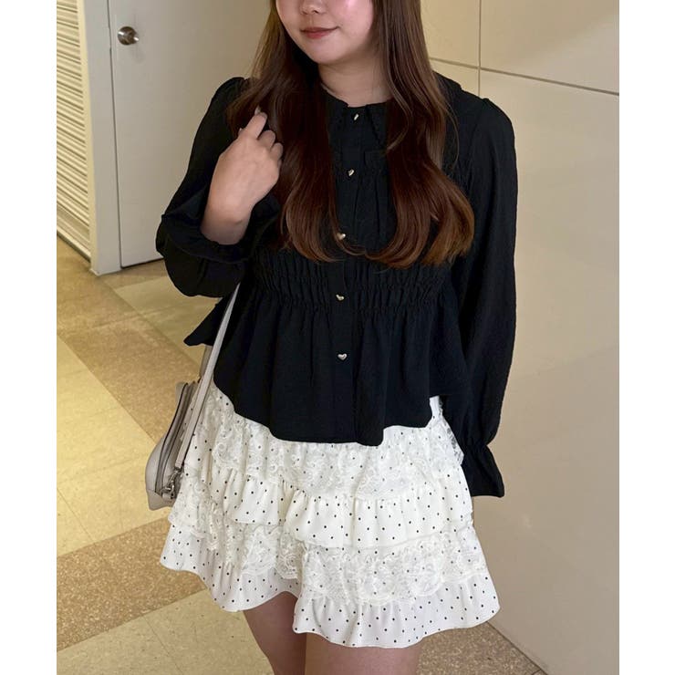 ブラック | シャーリングペプラムブラウス | RMAF　NICE CLAUP / OLIVE des OLIVE