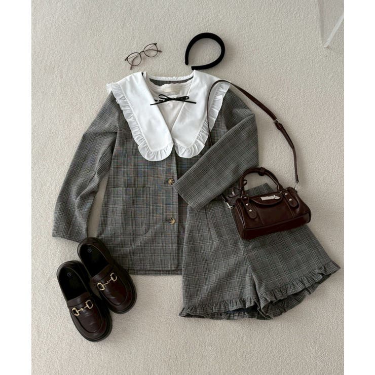 【セットアップ対応】丈の長さを選べる、フリル衿ジャケット | RMAF　NICE CLAUP / OLIVE des OLIVE | 詳細画像15 