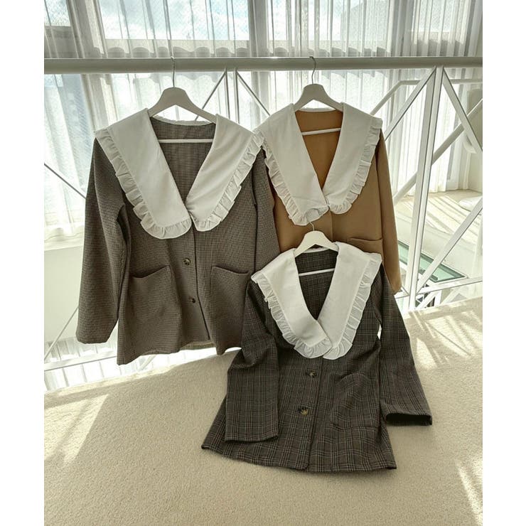 【セットアップ対応】丈の長さを選べる、フリル衿ジャケット | RMAF　NICE CLAUP / OLIVE des OLIVE | 詳細画像16 