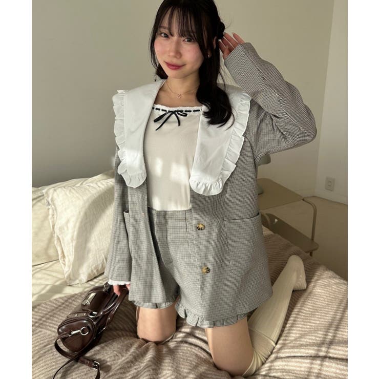 【セットアップ対応】丈の長さを選べる、フリル衿ジャケット | RMAF　NICE CLAUP / OLIVE des OLIVE | 詳細画像23 