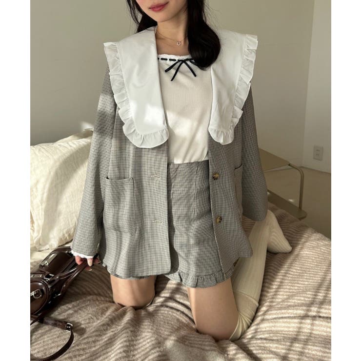 【セットアップ対応】丈の長さを選べる、フリル衿ジャケット | RMAF　NICE CLAUP / OLIVE des OLIVE | 詳細画像25 