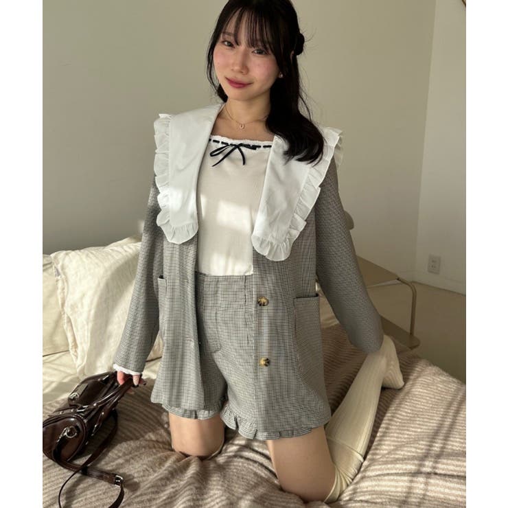 【セットアップ対応】丈の長さを選べる、フリル衿ジャケット | RMAF　NICE CLAUP / OLIVE des OLIVE | 詳細画像30 