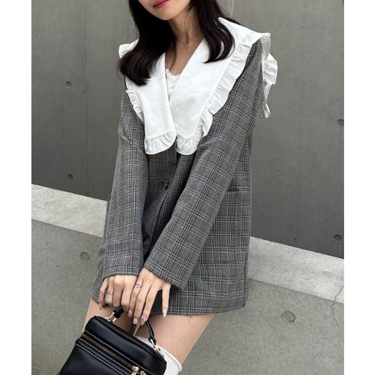 【セットアップ対応】丈の長さを選べる、フリル衿ジャケット | RMAF　NICE CLAUP / OLIVE des OLIVE | 詳細画像42 