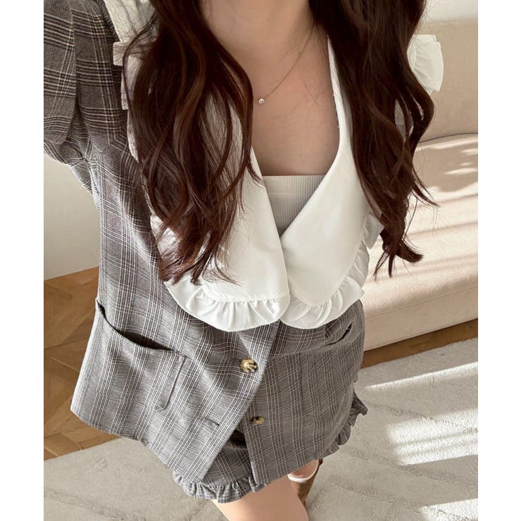 【セットアップ対応】丈の長さを選べる、フリル衿ジャケット | RMAF　NICE CLAUP / OLIVE des OLIVE | 詳細画像47 