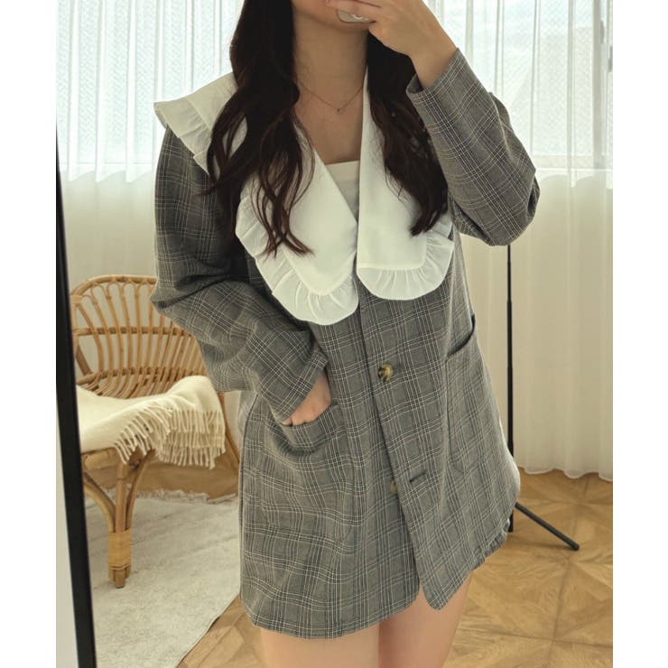 【セットアップ対応】丈の長さを選べる、フリル衿ジャケット | RMAF　NICE CLAUP / OLIVE des OLIVE | 詳細画像48 