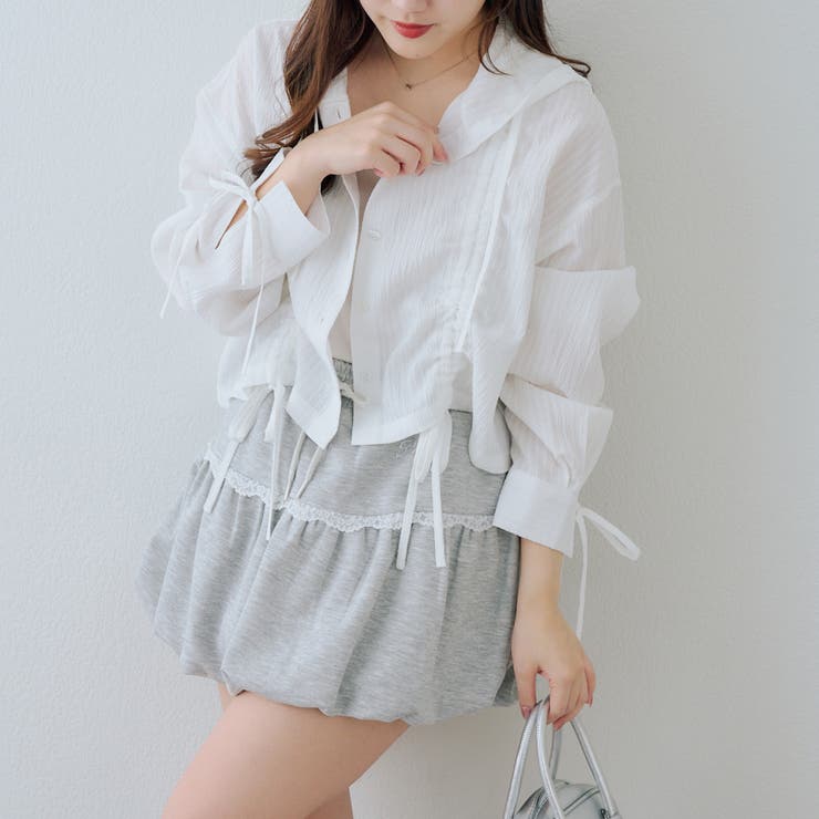 ドロストフードシャツ | NICE CLAUP / OLIVE des OLIVE　OUTLET | 詳細画像5 